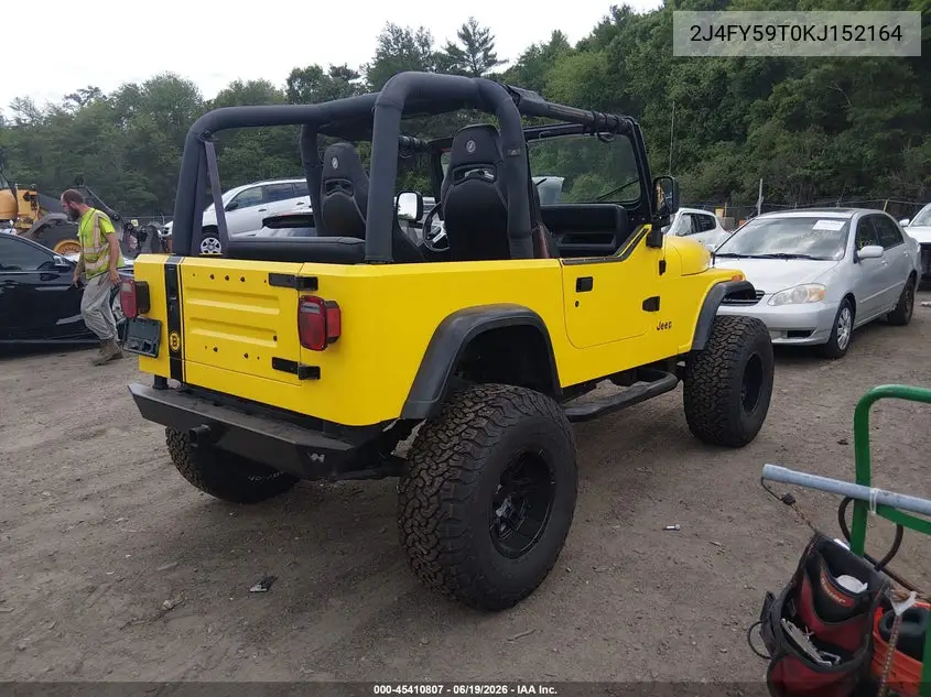 1989 Jeep Wrangler / Yj Laredo VIN: 2J4FY59T0KJ152164 Lot: 45410807