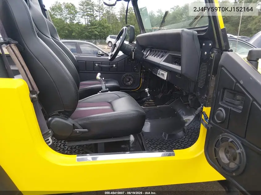 1989 Jeep Wrangler / Yj Laredo VIN: 2J4FY59T0KJ152164 Lot: 45410807