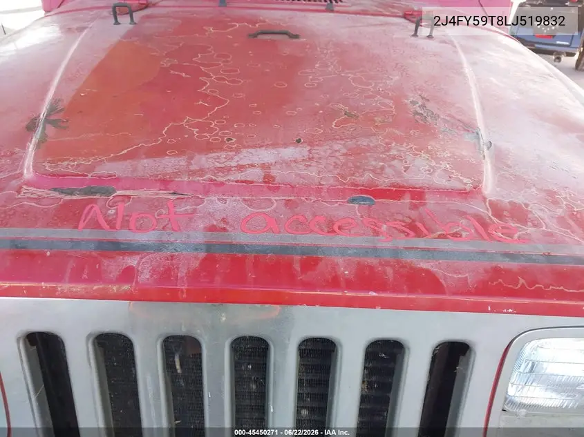 1990 Jeep Wrangler / Yj Laredo VIN: 2J4FY59T8LJ519832 Lot: 45450271