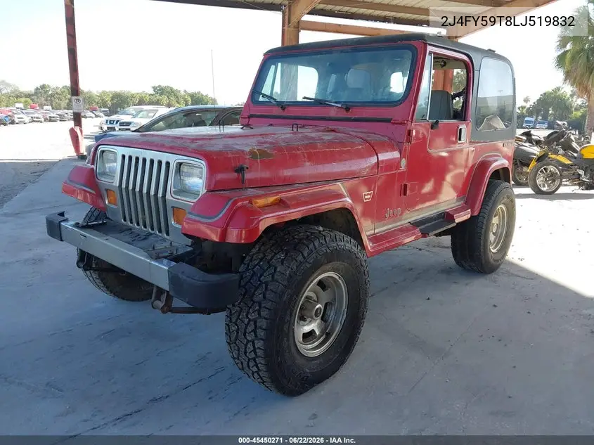 1990 Jeep Wrangler / Yj Laredo VIN: 2J4FY59T8LJ519832 Lot: 45450271