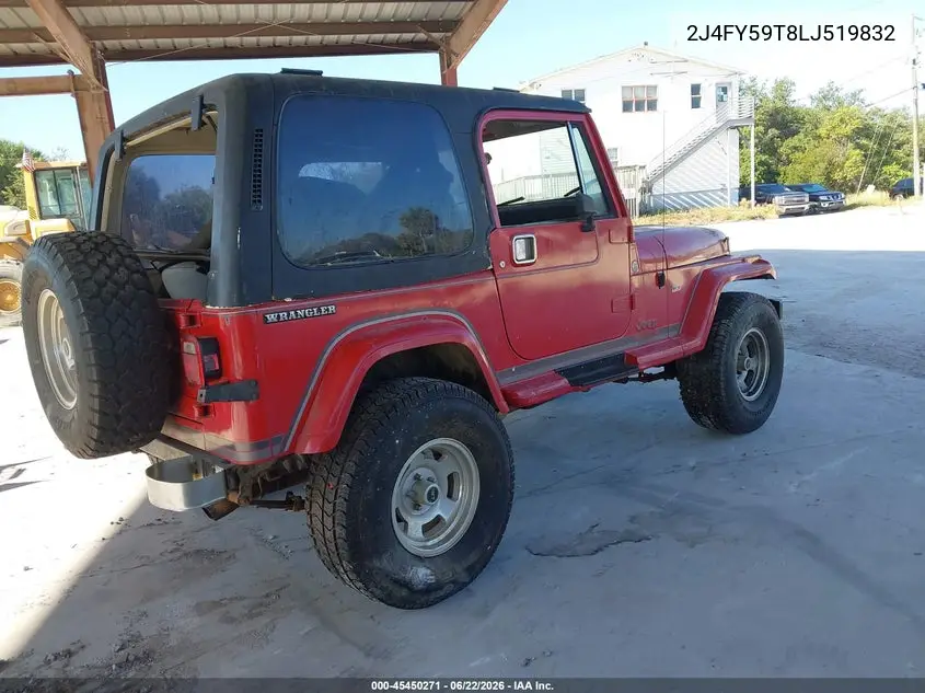 1990 Jeep Wrangler / Yj Laredo VIN: 2J4FY59T8LJ519832 Lot: 45450271
