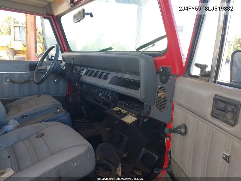 1990 Jeep Wrangler / Yj Laredo VIN: 2J4FY59T8LJ519832 Lot: 45450271