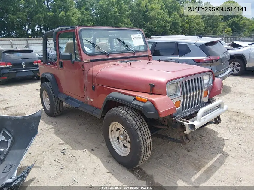 1992 Jeep Wrangler / Yj VIN: 2J4FY29SXNJ514141 Lot: 45389983