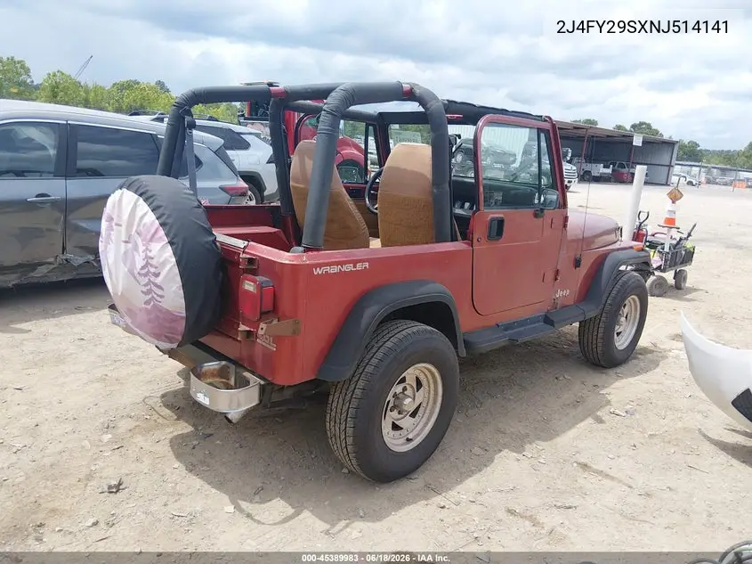 1992 Jeep Wrangler / Yj VIN: 2J4FY29SXNJ514141 Lot: 45389983