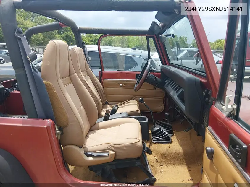 1992 Jeep Wrangler / Yj VIN: 2J4FY29SXNJ514141 Lot: 45389983