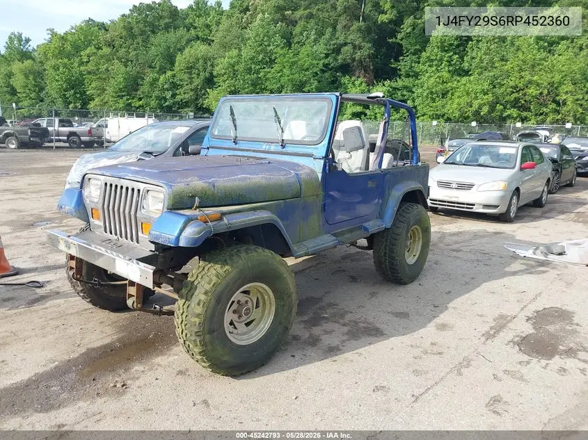 1994 Jeep Wrangler / Yj Se VIN: 1J4FY29S6RP452360 Lot: 45242793
