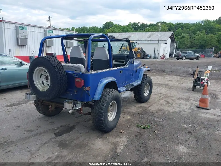 1994 Jeep Wrangler / Yj Se VIN: 1J4FY29S6RP452360 Lot: 45242793