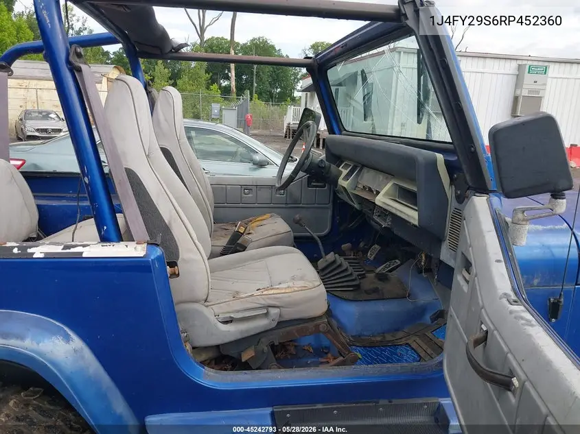 1994 Jeep Wrangler / Yj Se VIN: 1J4FY29S6RP452360 Lot: 45242793