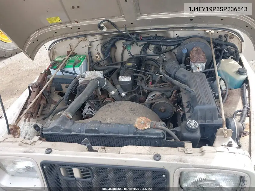 1995 Jeep Wrangler / Yj S/Rio Grande VIN: 1J4FY19P3SP236543 Lot: 45388665
