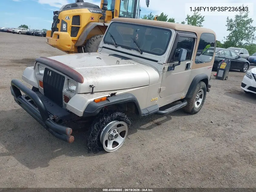 1995 Jeep Wrangler / Yj S/Rio Grande VIN: 1J4FY19P3SP236543 Lot: 45388665