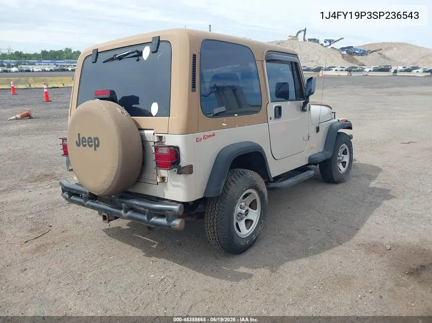 1995 Jeep Wrangler / Yj S/Rio Grande VIN: 1J4FY19P3SP236543 Lot: 45388665