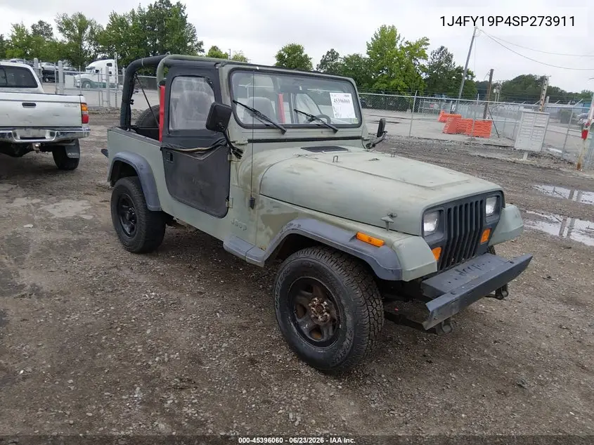 1995 Jeep Wrangler / Yj S/Rio Grande VIN: 1J4FY19P4SP273911 Lot: 45396060