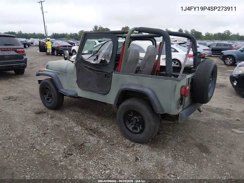 1995 Jeep Wrangler / Yj S/Rio Grande VIN: 1J4FY19P4SP273911 Lot: 45396060