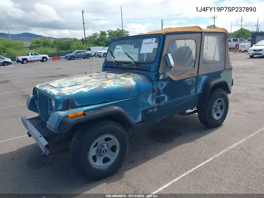 1995 Jeep Wrangler / Yj S/Rio Grande VIN: 1J4FY19P7SP237890 Lot: 45640016