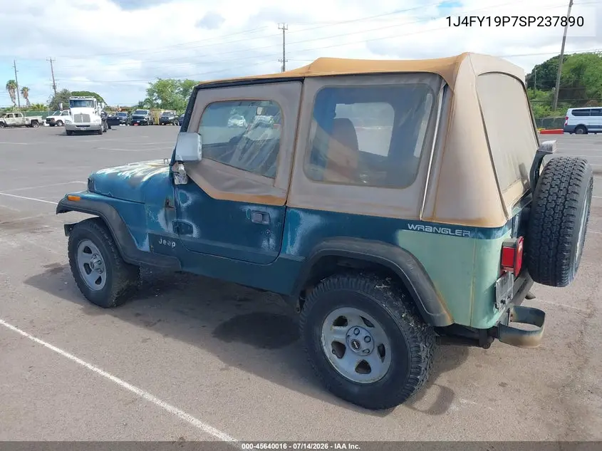 1995 Jeep Wrangler / Yj S/Rio Grande VIN: 1J4FY19P7SP237890 Lot: 45640016
