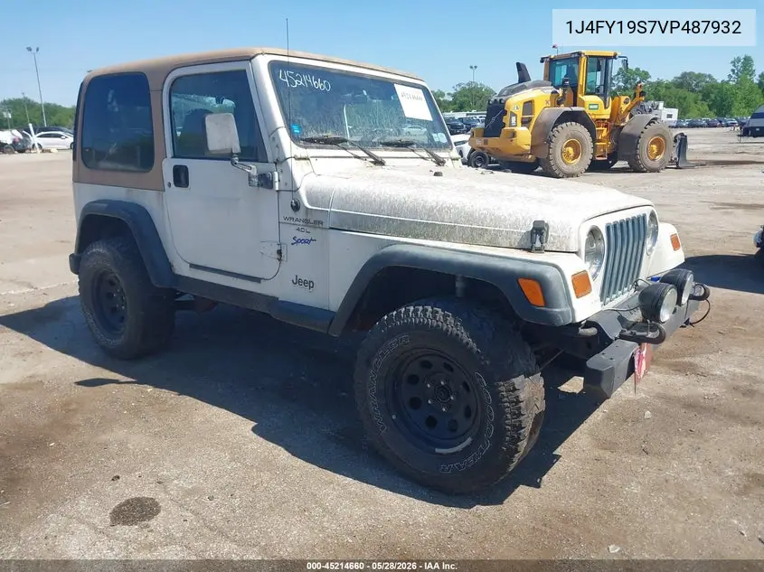 1997 Jeep Wrangler Sport VIN: 1J4FY19S7VP487932 Lot: 45214660