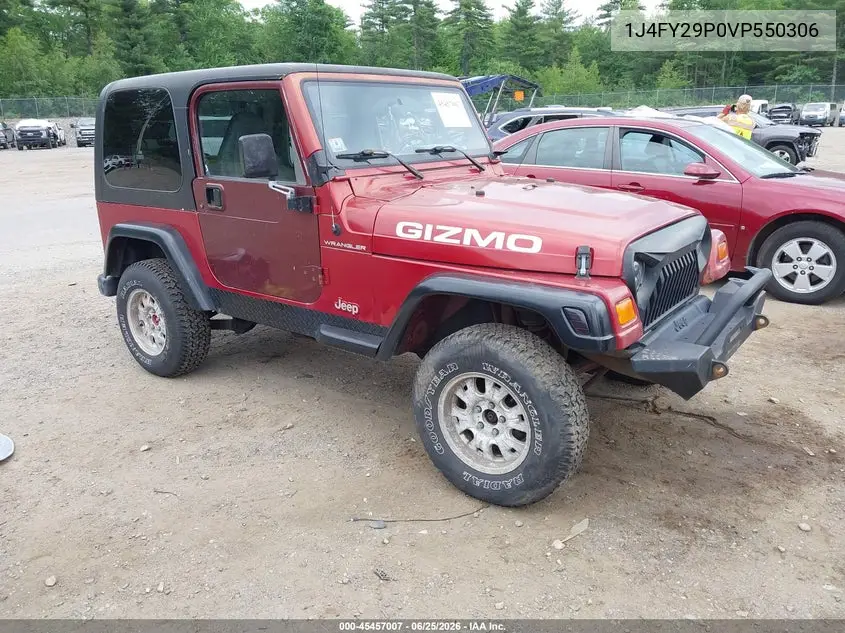 1997 Jeep Wrangler Se VIN: 1J4FY29P0VP550306 Lot: 45457007