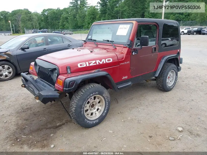 1997 Jeep Wrangler Se VIN: 1J4FY29P0VP550306 Lot: 45457007