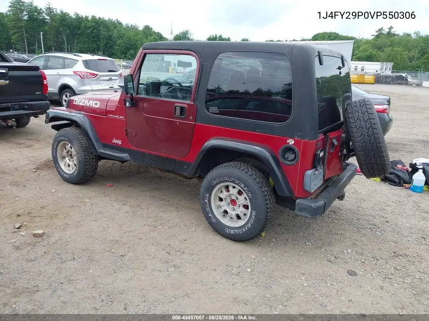 1997 Jeep Wrangler Se VIN: 1J4FY29P0VP550306 Lot: 45457007