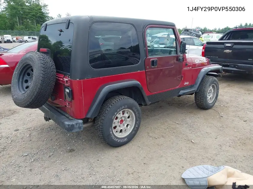 1997 Jeep Wrangler Se VIN: 1J4FY29P0VP550306 Lot: 45457007