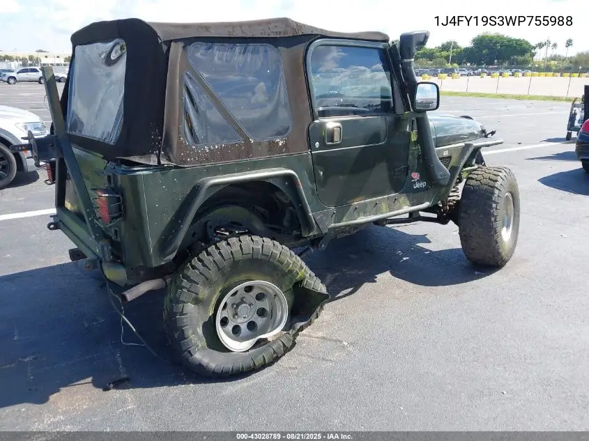 1J4FY19S3WP755988 1998 Jeep Wrangler Sport