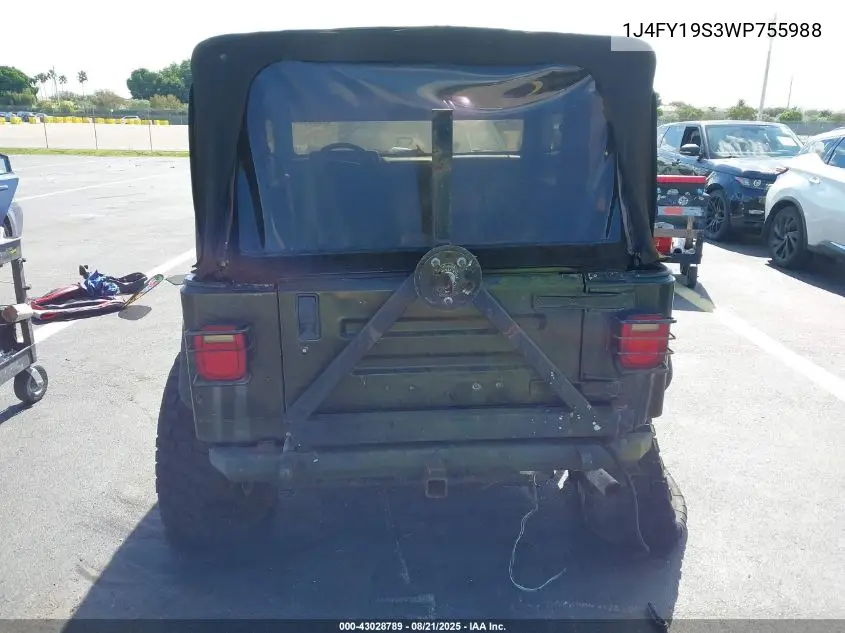 1J4FY19S3WP755988 1998 Jeep Wrangler Sport