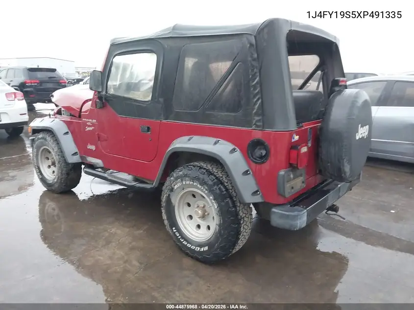 1999 Jeep Wrangler Sport VIN: 1J4FY19S5XP491335 Lot: 44875968