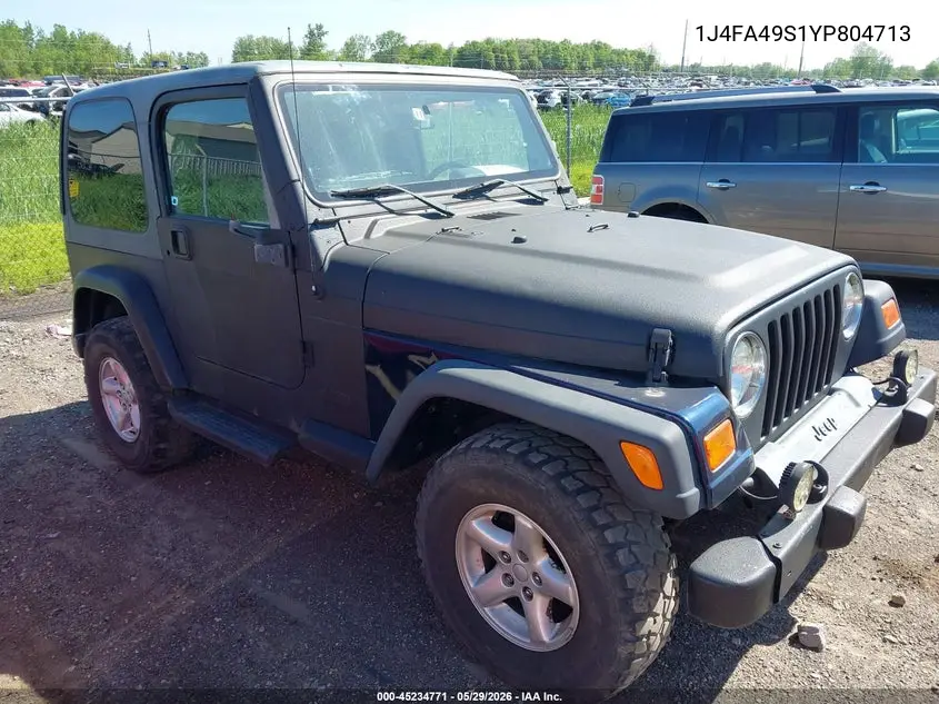 2000 Jeep Wrangler Sport VIN: 1J4FA49S1YP804713 Lot: 45234771