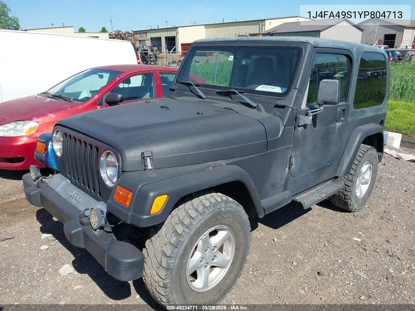 2000 Jeep Wrangler Sport VIN: 1J4FA49S1YP804713 Lot: 45234771