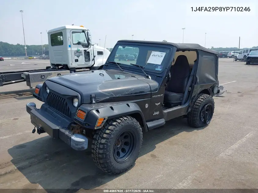 2000 Jeep Wrangler Se VIN: 1J4FA29P8YP710246 Lot: 45657628