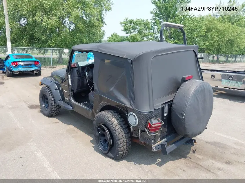 2000 Jeep Wrangler Se VIN: 1J4FA29P8YP710246 Lot: 45657628