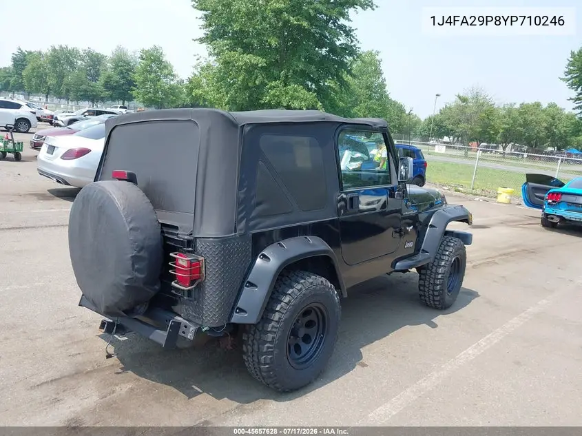 2000 Jeep Wrangler Se VIN: 1J4FA29P8YP710246 Lot: 45657628