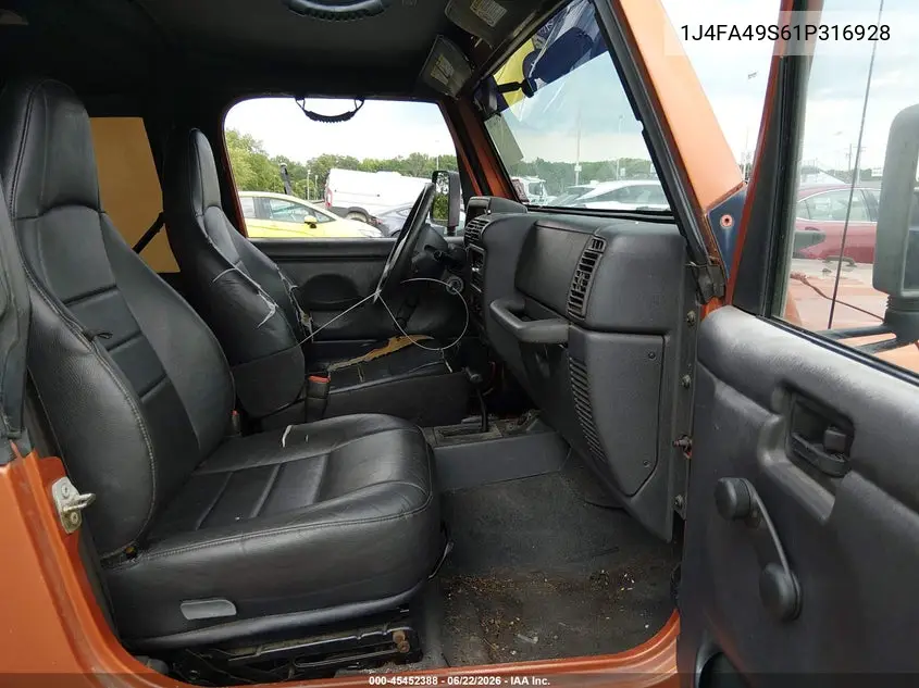 2001 Jeep Wrangler Sport VIN: 1J4FA49S61P316928 Lot: 45452388