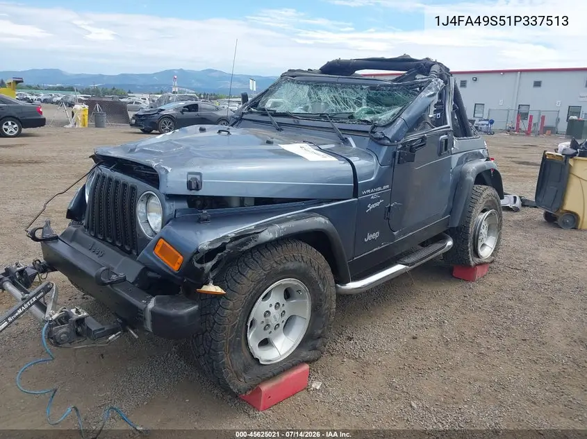 2001 Jeep Wrangler Sport VIN: 1J4FA49S51P337513 Lot: 45625021