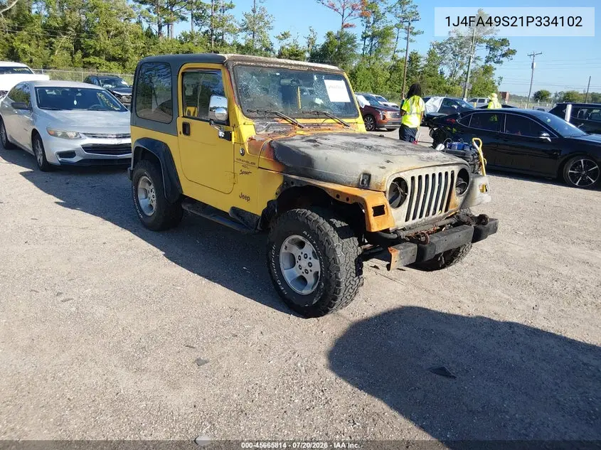 2001 Jeep Wrangler Sport VIN: 1J4FA49S21P334102 Lot: 45665814