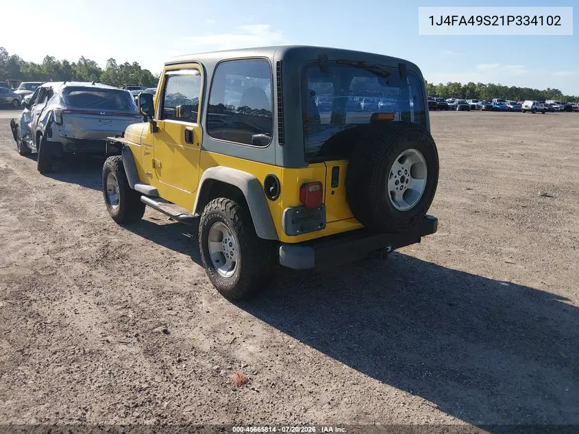 2001 Jeep Wrangler Sport VIN: 1J4FA49S21P334102 Lot: 45665814