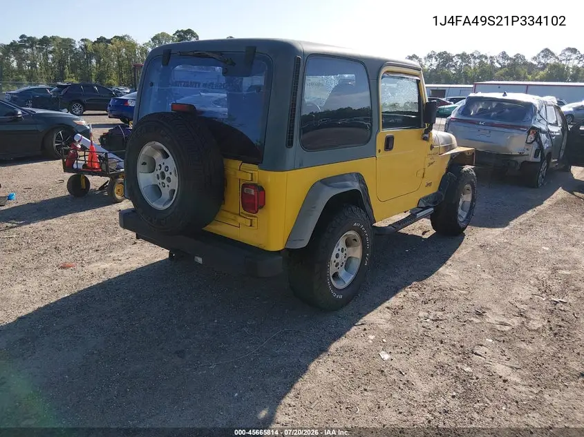 2001 Jeep Wrangler Sport VIN: 1J4FA49S21P334102 Lot: 45665814