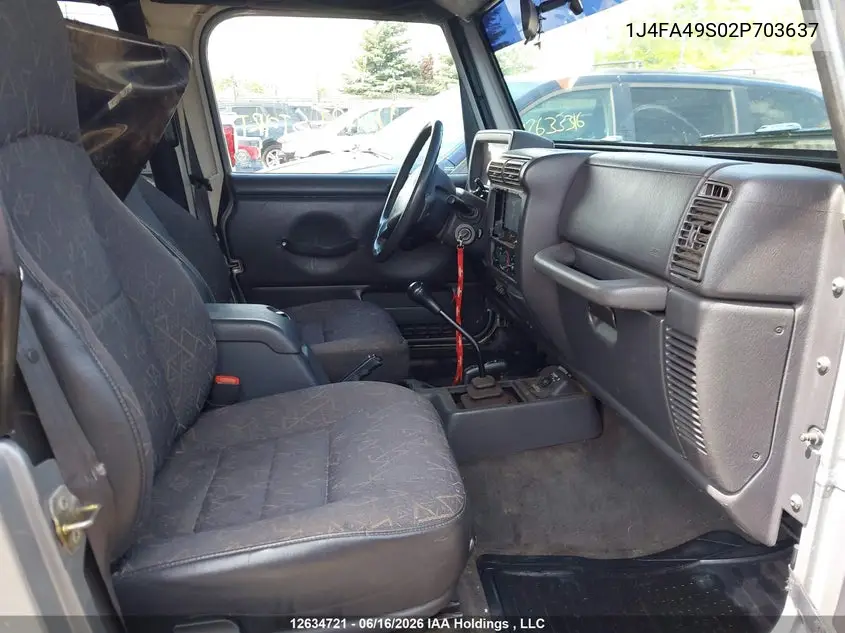 2002 Jeep Wrangler VIN: 1J4FA49S02P703637 Lot: 12634721