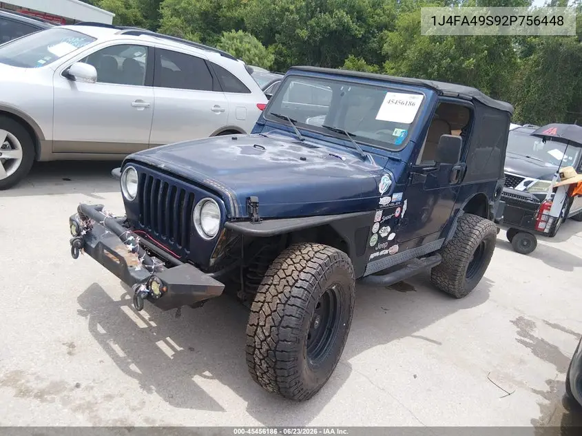 2002 Jeep Wrangler Sport VIN: 1J4FA49S92P756448 Lot: 45456186