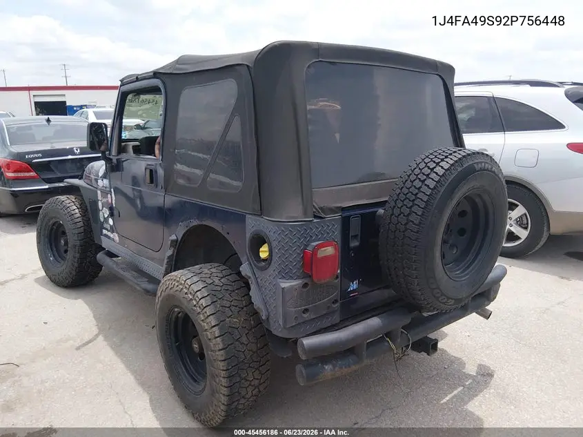 2002 Jeep Wrangler Sport VIN: 1J4FA49S92P756448 Lot: 45456186