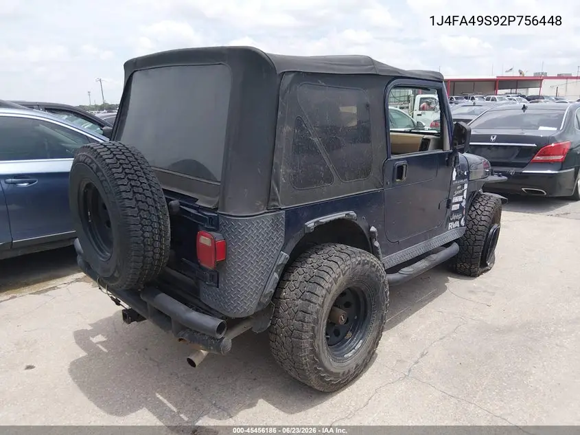2002 Jeep Wrangler Sport VIN: 1J4FA49S92P756448 Lot: 45456186