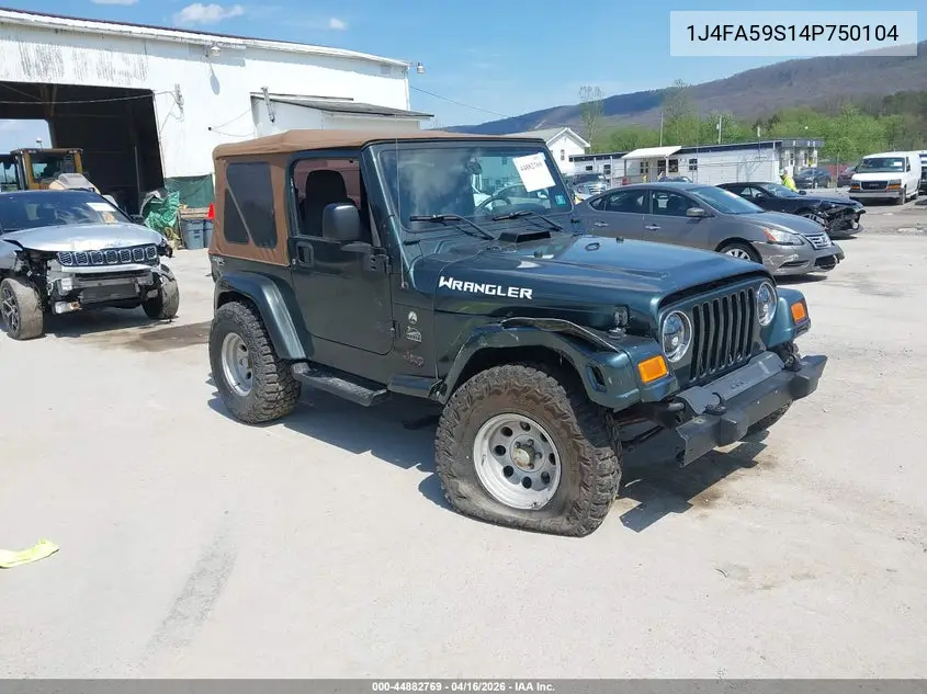 2004 Jeep Wrangler Sahara VIN: 1J4FA59S14P750104 Lot: 44882769