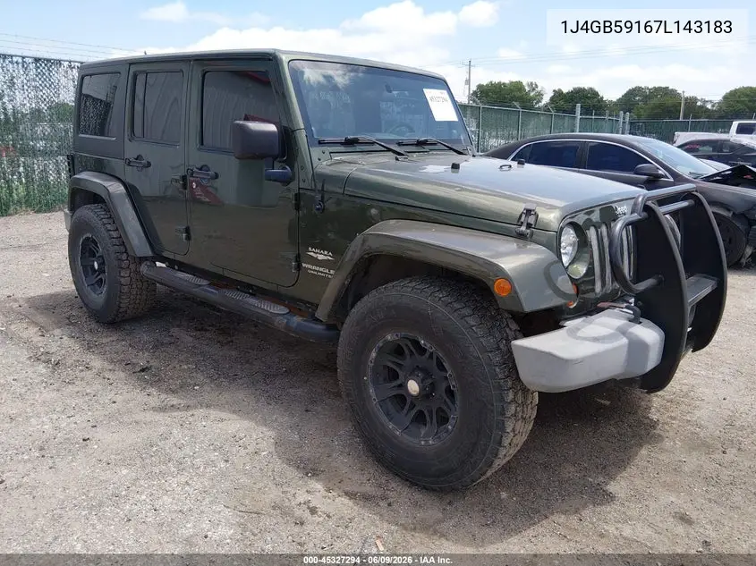 2007 Jeep Wrangler Unlimited Sahara VIN: 1J4GB59167L143183 Lot: 45327294