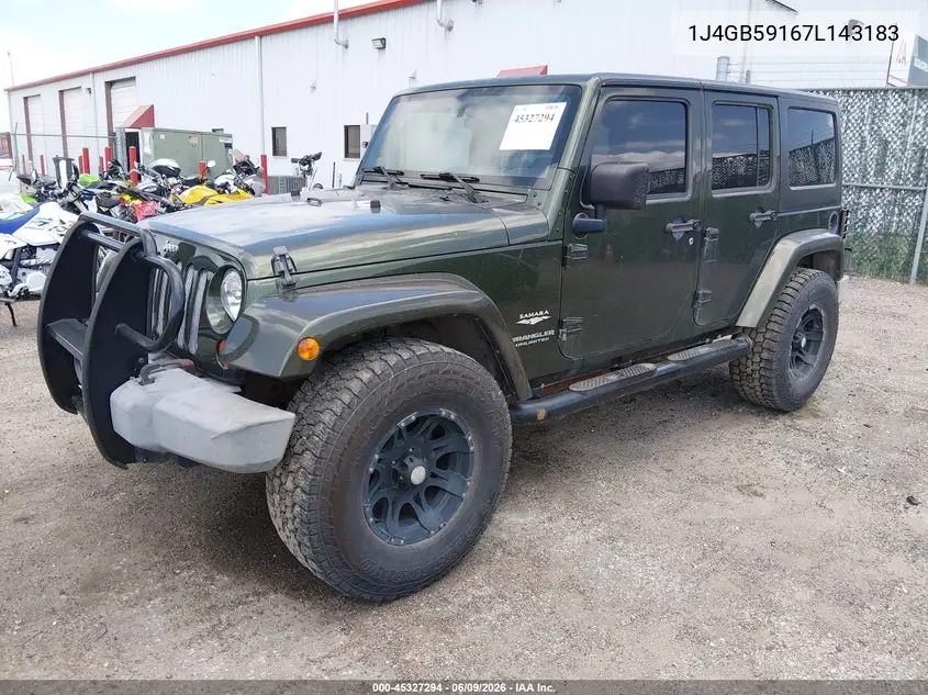2007 Jeep Wrangler Unlimited Sahara VIN: 1J4GB59167L143183 Lot: 45327294