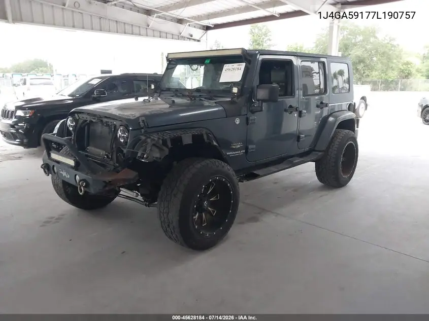 2007 Jeep Wrangler Unlimited Sahara VIN: 1J4GA59177L190757 Lot: 45628184