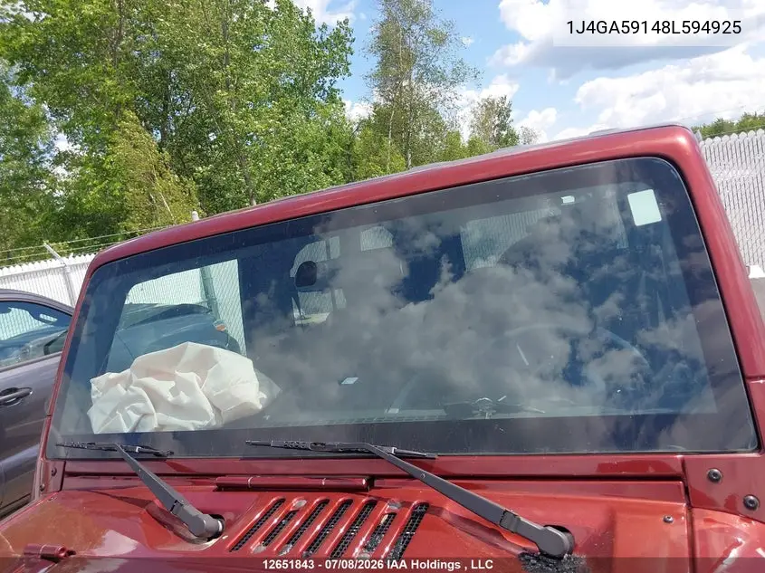 2008 Jeep Wrangler Unlimited Sahara VIN: 1J4GA59148L594925 Lot: 12651843