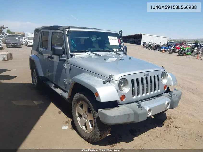 2008 Jeep Wrangler Unlimited Sahara VIN: 1J4GA59158L566938 Lot: 45560449