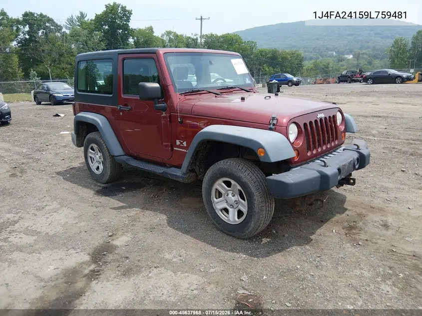 2009 Jeep Wrangler X VIN: 1J4FA24159L759481 Lot: 45637968