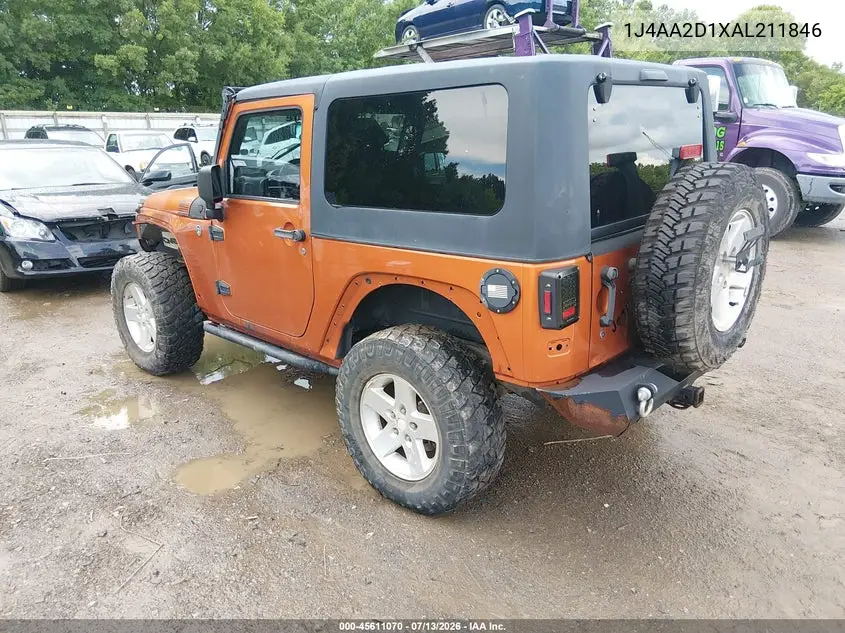 2010 Jeep Wrangler Sport VIN: 1J4AA2D1XAL211846 Lot: 45611070