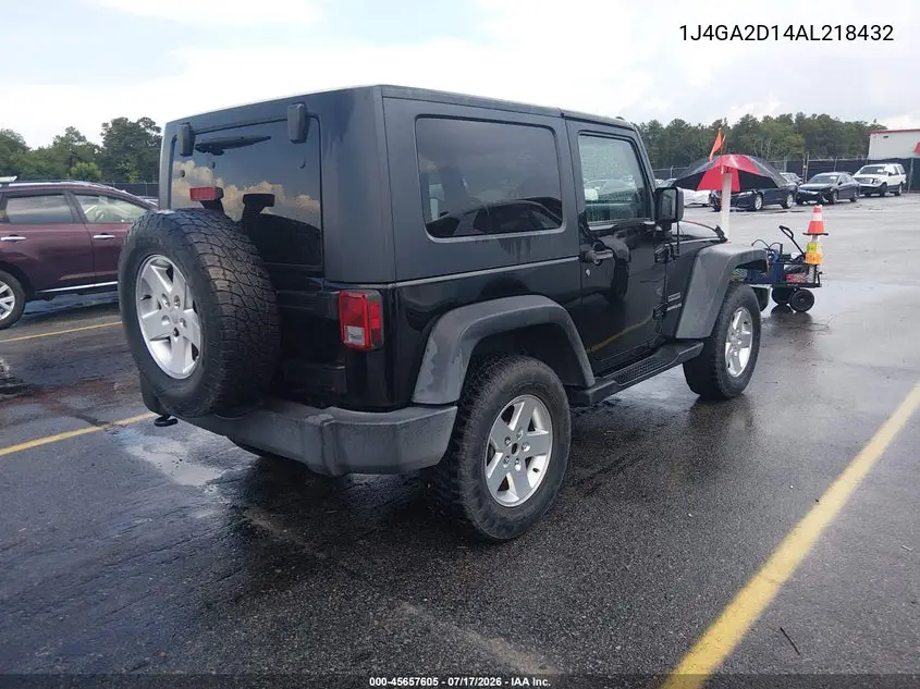 2010 Jeep Wrangler Sport VIN: 1J4GA2D14AL218432 Lot: 45657605